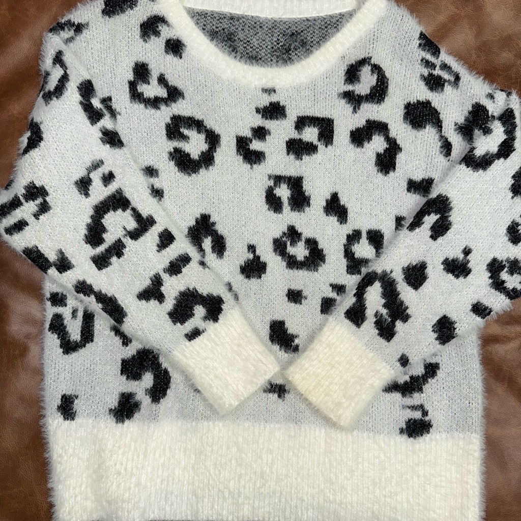 Amazon Black And White Leopard Print Sweater
